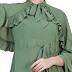 Dress abaya with frills - Jade Green Dress abaya with frills - Jade Green